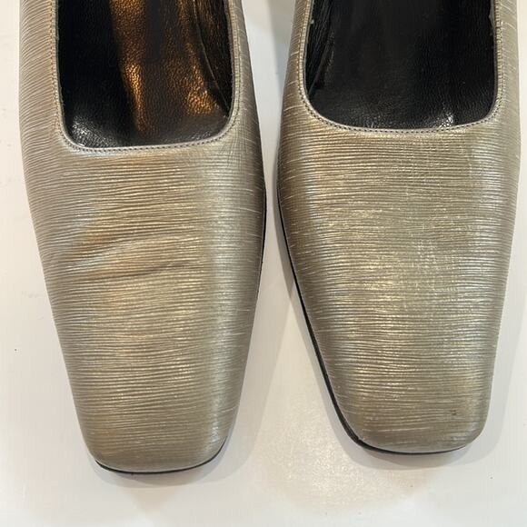 Paloma Women's Gray 3 Inch Block Heel Closed Toe Pumps Size 7.5 - Picture 5 of 12